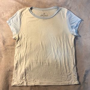 AEO White & Light blue Baseball Tee